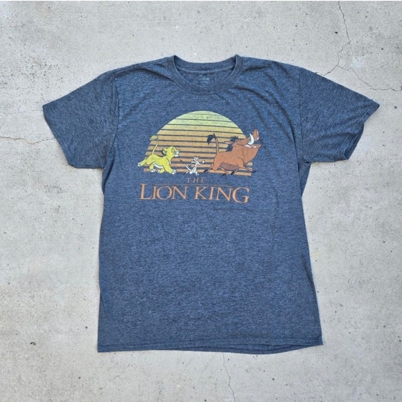Lion King Men's Size L Grey Graphic print t-shirt - Picture 2 of 2